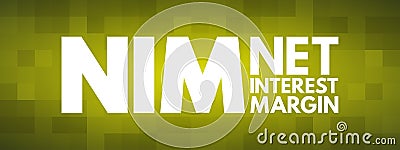 NIM - Net Interest Margin acronym concept Stock Photo