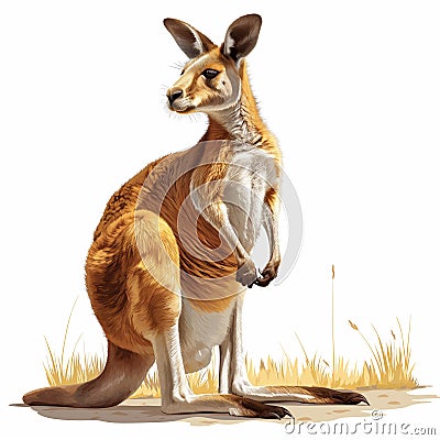 A nimble kangaroo bounding, AI generated Stock Photo