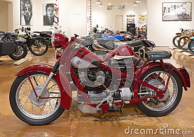 Nimbus Model C & Bender Sidecar 746cc circa 1956 on display in the Haas Moto Museum in Dallas Stock Photo