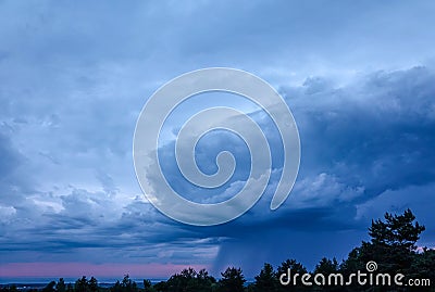 Nimbus Rain Clouds Over Lake Erie Stock Photo