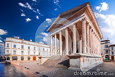 Nimes, France. Maison Carree, one of the best preserved Roman temples Stock Photo