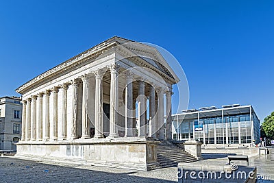 Nimes, Maison Carree, France Editorial Stock Photo