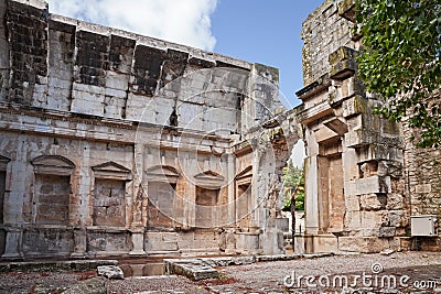 Nimes, Occitania, France: The Roman Temple of Diana, ancient monument built in the 1st century Stock Photo