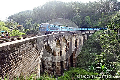 Train on the Nine arch bridge - Demodara Editorial Stock Photo