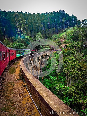 Nine Arch Sri Lanka travel with train Editorial Stock Photo