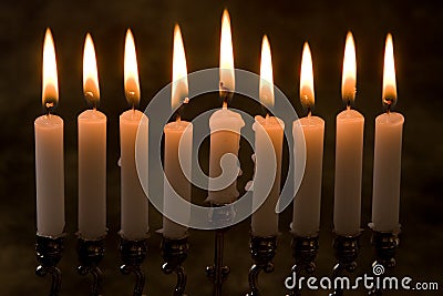 Nine candles Stock Photo