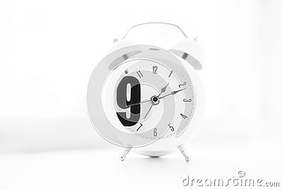 Nine clock morning clock bokeh background Stock Photo