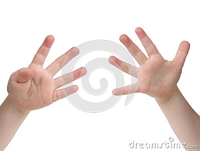 Nine Fingers Stock Photo