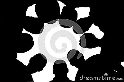Nine friends are in circle Vector Illustration