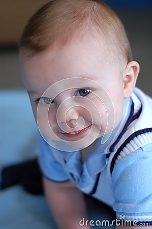 Nine month old baby boy Stock Photo