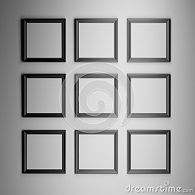 Nine square frames Cartoon Illustration