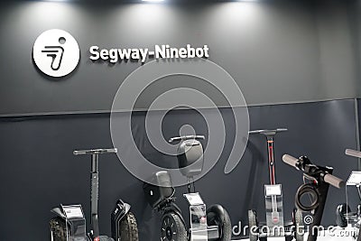 Ninebot electric scooter by Segway Editorial Stock Photo