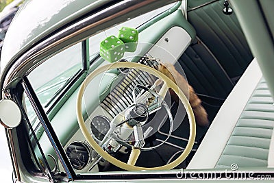 Nineteen Fifty Chevy Deluxe Mint Green Interior Editorial Stock Photo