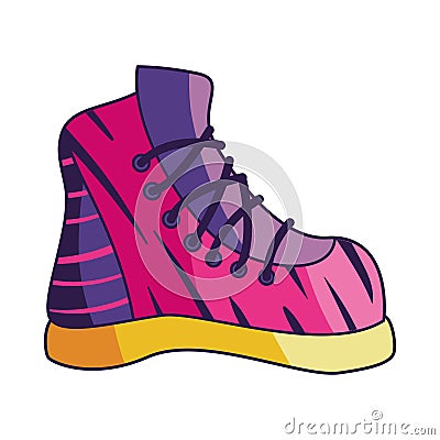 nineties pop art style boot Vector Illustration