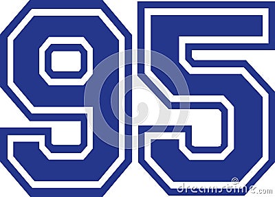 Ninety-five college number 95 Vector Illustration