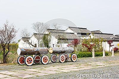 Ninety-nine and a half antique folk houses Stock Photo