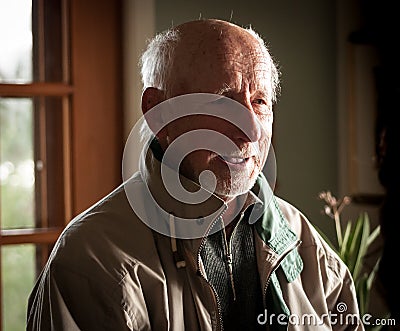 Ninety years gentleman closeup Stock Photo