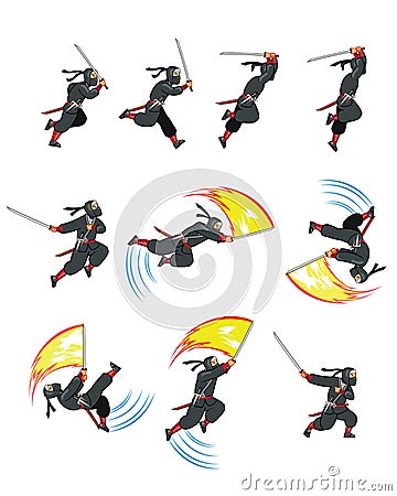 Ninja Cat Game Sprite Stock Photo