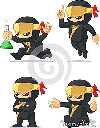 Ninja Customizable Mascot 12 Vector Illustration