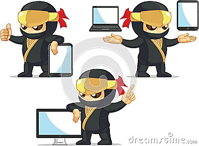 Ninja Customizable Mascot 19 Vector Illustration