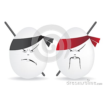 Ninja eggs illustration Vector Illustration