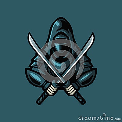 Ninja gaming logo Vector Illustration