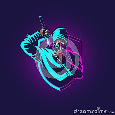 Ninja eSport team insignia vector Vector Illustration