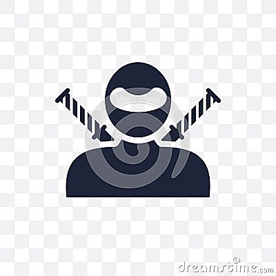 Ninja face transparent icon. Ninja face symbol design from People collection. Vector Illustration