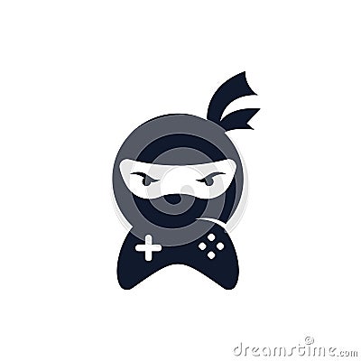 Ninja game logo design. Vector Illustration