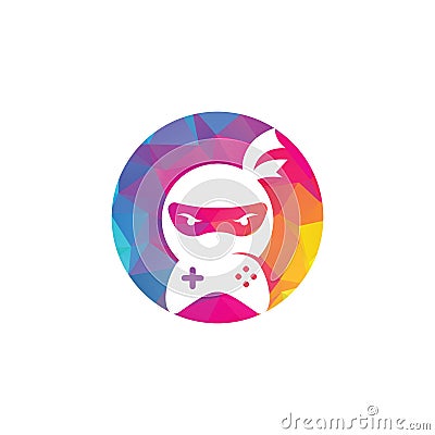Ninja game logo design. Vector Illustration