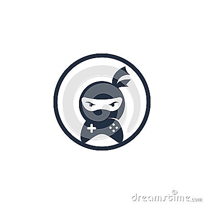 Ninja game logo design. Vector Illustration