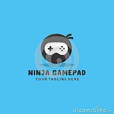 Ninja game pad logo illustration Vector Illustration