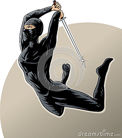 Ninja girl Vector Illustration