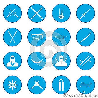 Ninja icon blue Vector Illustration