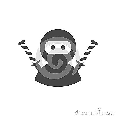 Ninja icon, samurai logo Vector Illustration