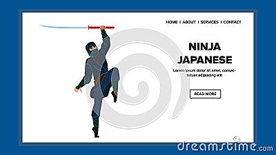 ninja japanese vector Vector Illustration