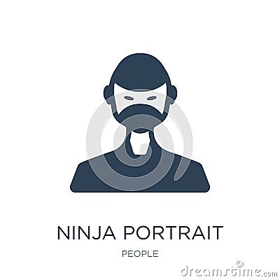 ninja portrait icon in trendy design style. ninja portrait icon isolated on white background. ninja portrait vector icon simple Vector Illustration