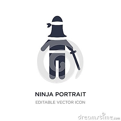 ninja portrait icon on white background. Simple element illustration from People concept Vector Illustration