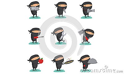 Ninja Set 7 Vector Illustration