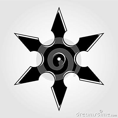 Ninja shuriken throwing star isolated. Flat Vector Vector Illustration