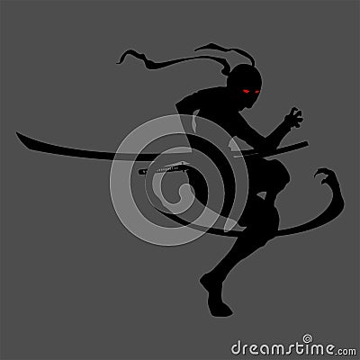 Ninja silhouette Vector Illustration