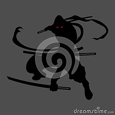 Ninja silhouette Stock Photo