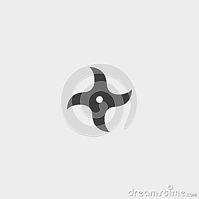 Ninja star icon in a flat design in black color. Vector illustration eps10 Cartoon Illustration