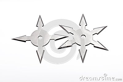 Ninja Star Shuriken on White Background Stock Photo