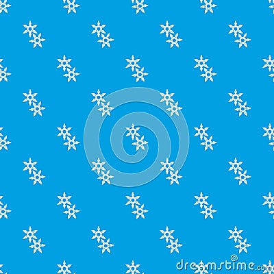 Ninja stars pattern vector seamless blue Vector Illustration