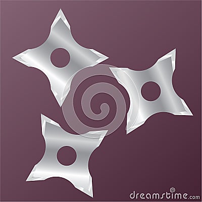 Ninja Stars Weapon vector Vector Illustration