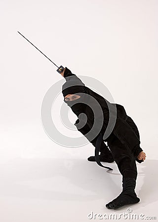 Ninja with Sword Stock Photo