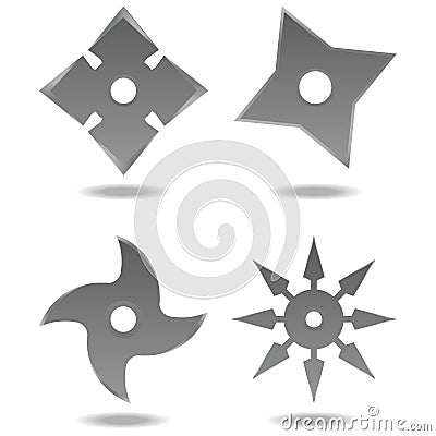 Ninja Throwing Stars Vector Illustration