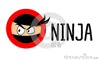 Ninja vector logo icon Vector Illustration