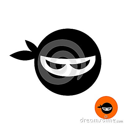 Ninja warrior head icon Vector Illustration